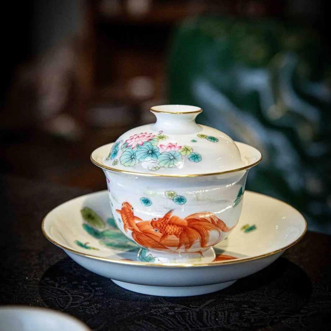 Jin Shang Tian Hua 130cc - Jing De Zhen Porcelain Gaiwan zycschina