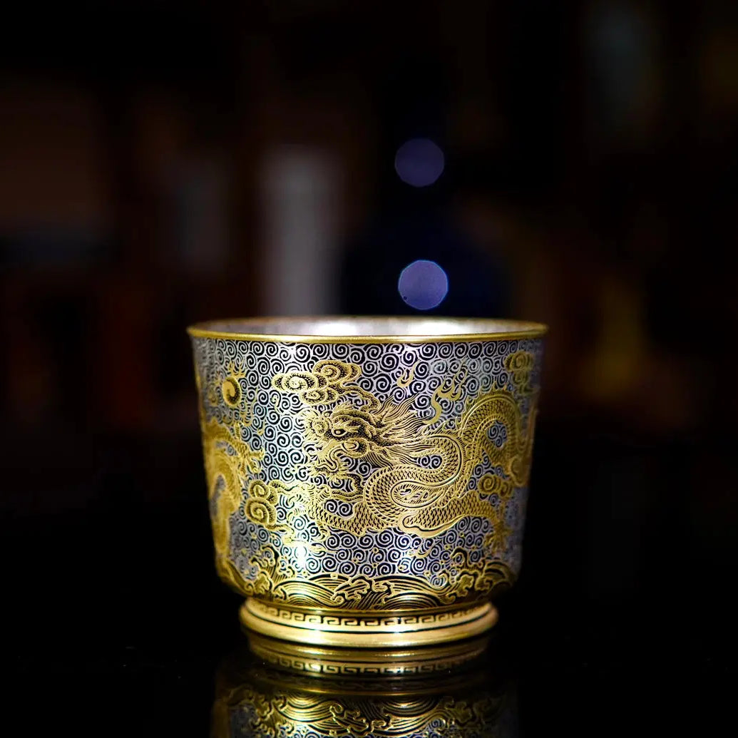 Jin Yin Cuo Hai Shui Wu Long Wen - Jing De Zhen Porcelain Teacup zycschina