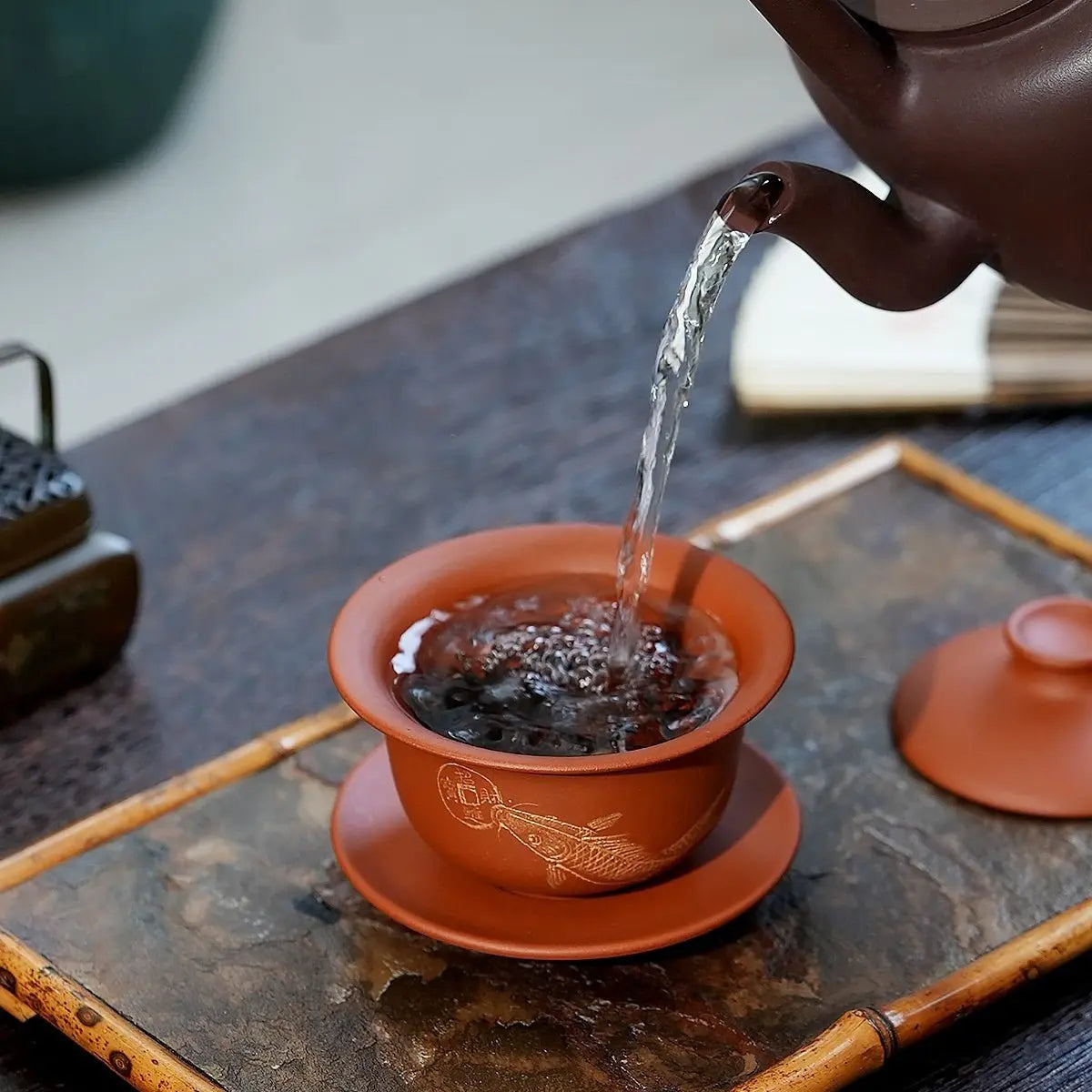 Jin Yu Man Tang 120cc - Yixing Handmade Gaiwan 江苏宜兴