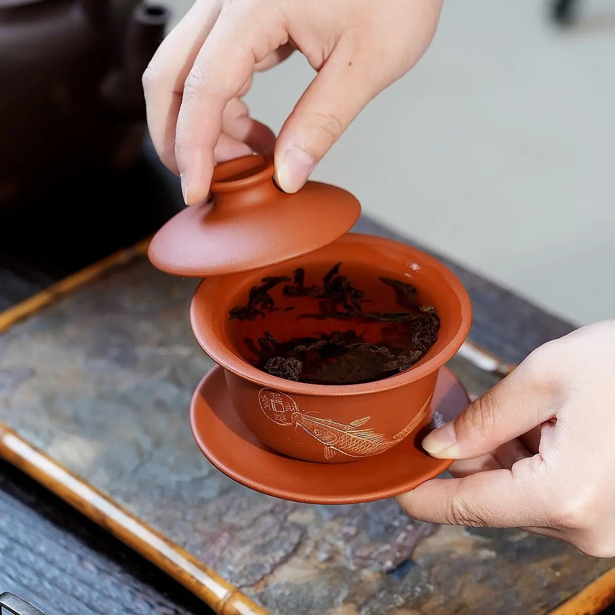 Jin Yu Man Tang 120cc - Yixing Handmade Gaiwan 江苏宜兴