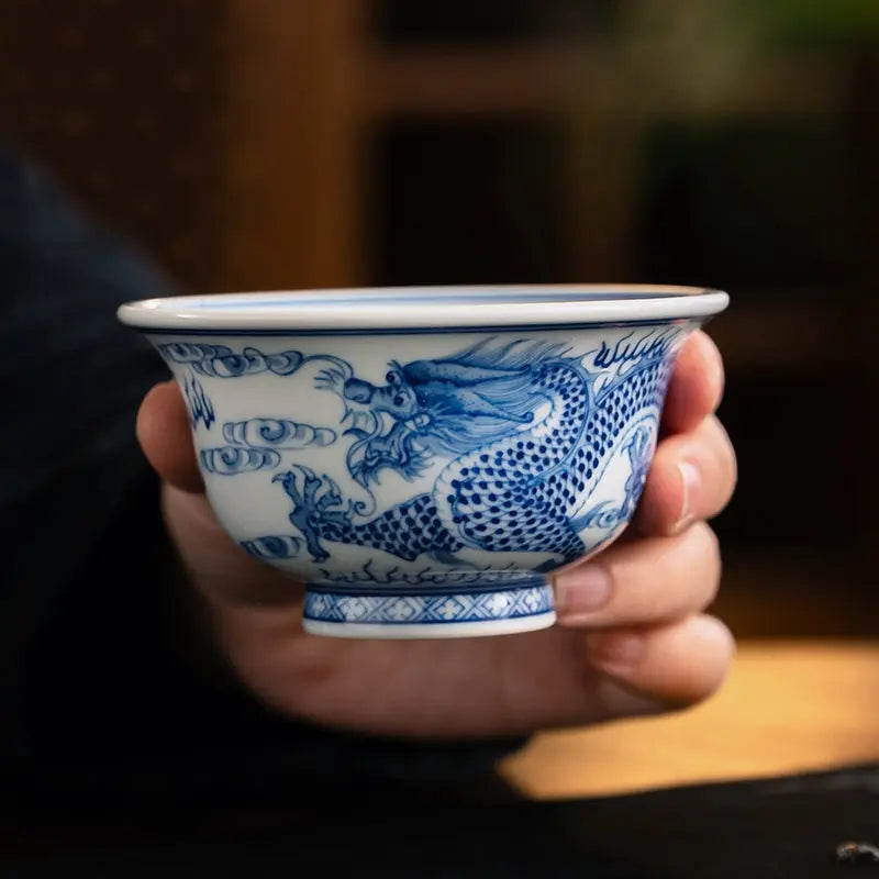 Jing Dian Long Wen - Porcelain Teacup zycschina