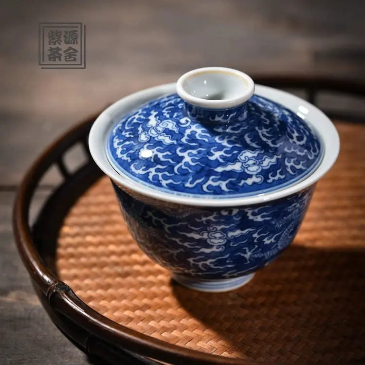 Lan Di Long Wen - Jing De Zhen Porcelain Gaiwan zycschina