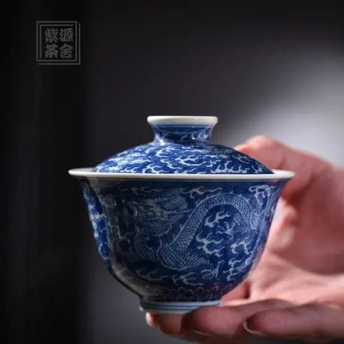 Lan Di Long Wen - Jing De Zhen Porcelain Gaiwan zycschina
