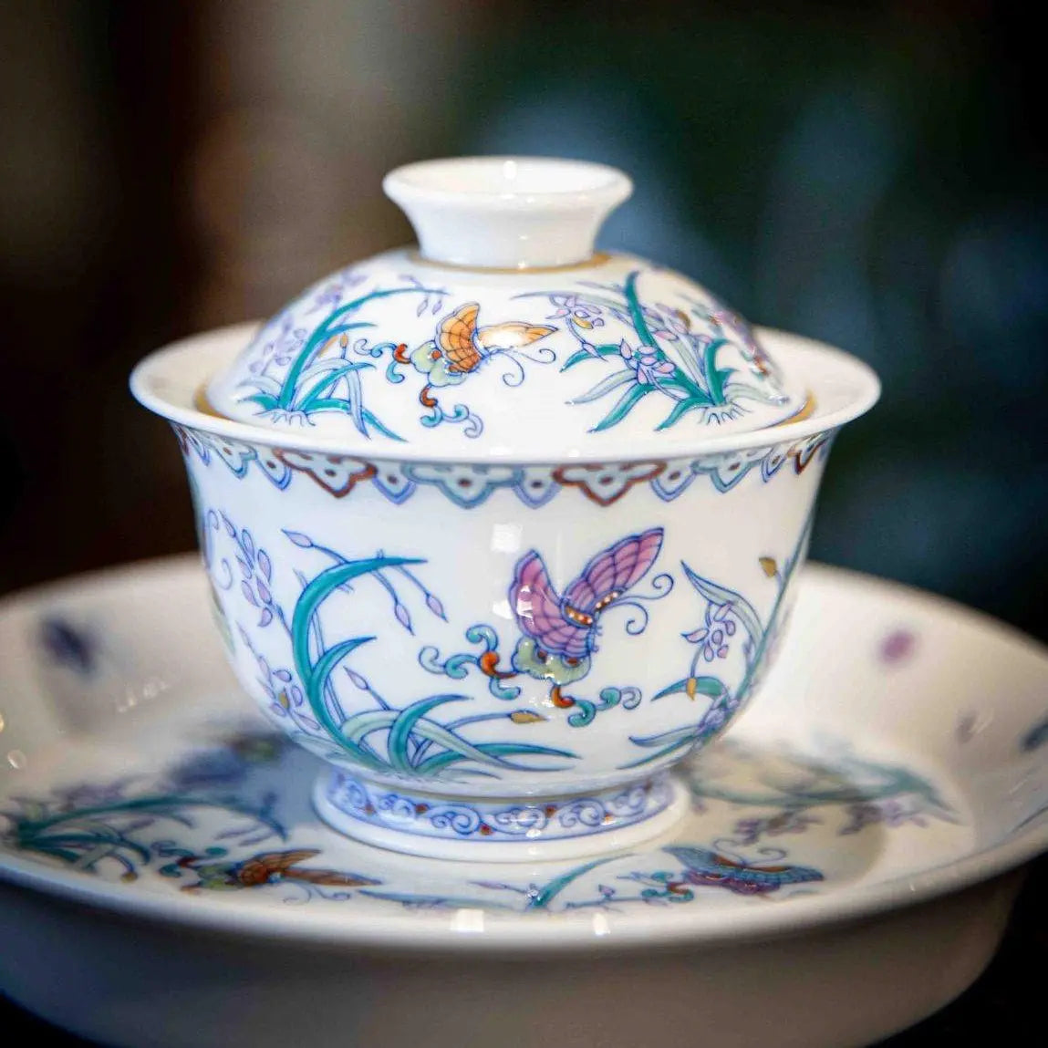 Lan Hua Hu Die 125cc - Jing De Zhen Porcelain Gaiwan zycschina