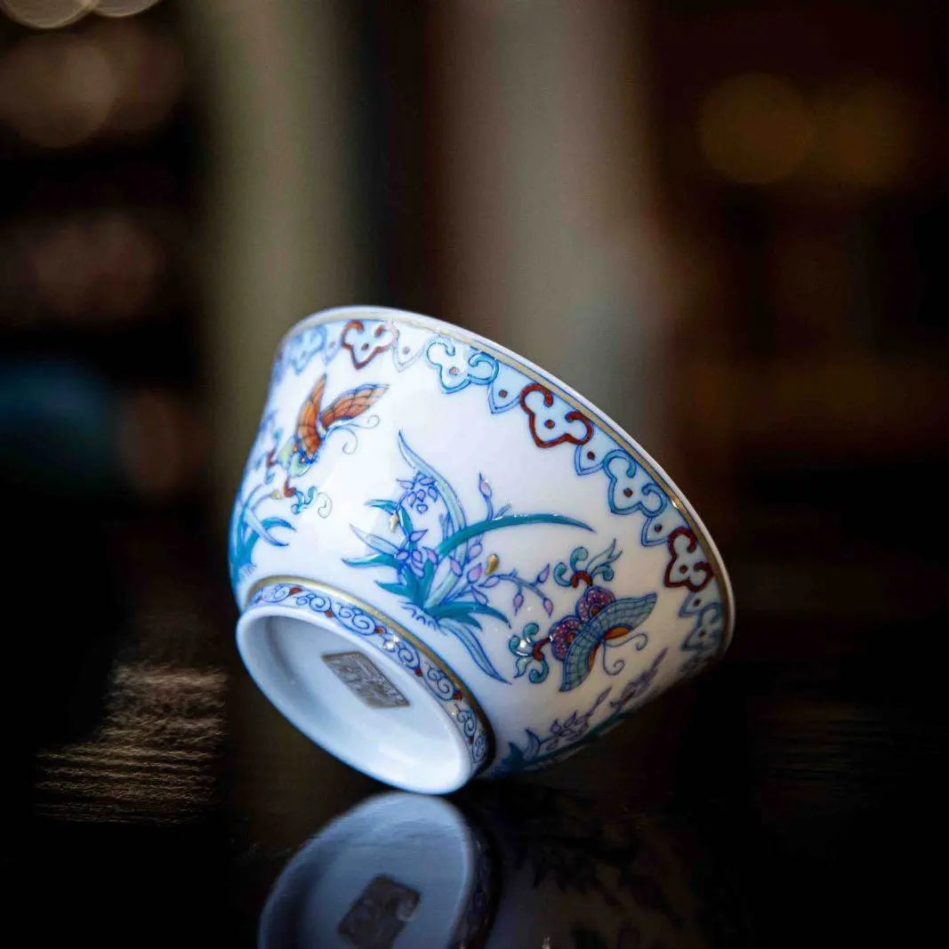 Lan Hua Hu Die 125cc - Jing De Zhen Porcelain Gaiwan zycschina