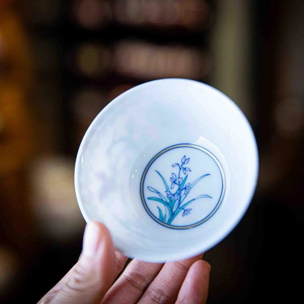 Lan Hua Hu Die 125cc - Jing De Zhen Porcelain Gaiwan zycschina