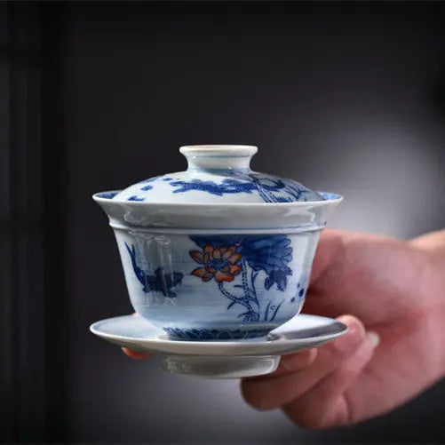 Li Yu He Hua - Jing De Zhen Porcelain Gaiwan zycschina
