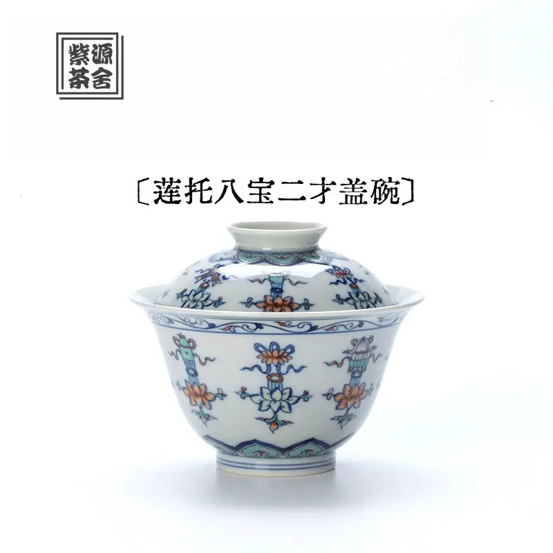 Lian Tuo Ba Bao - Jing De Zhen Porcelain Gaiwan zycschina