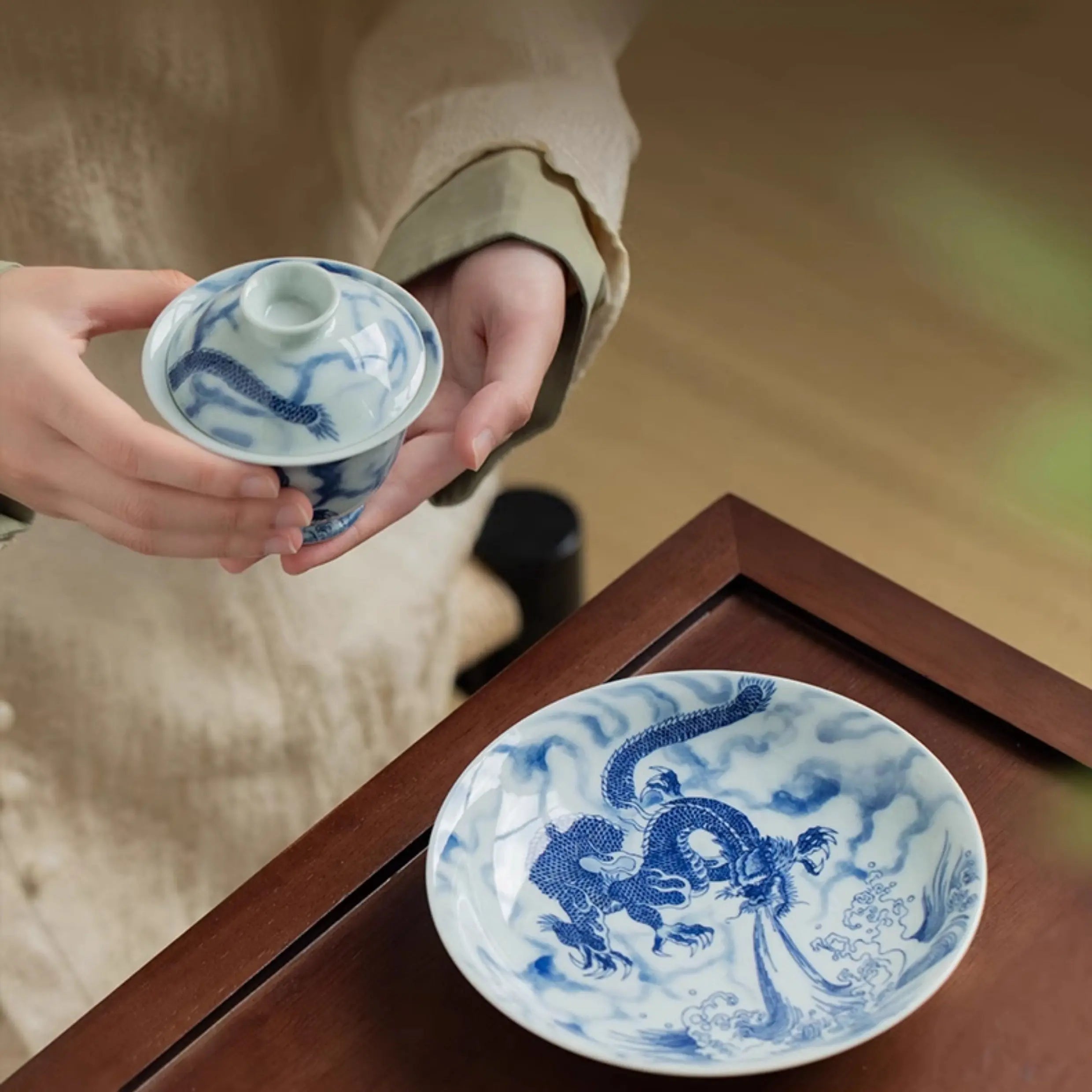 Long Teng Tu - Jing De Zhen Porcelain Gaiwan zycschina