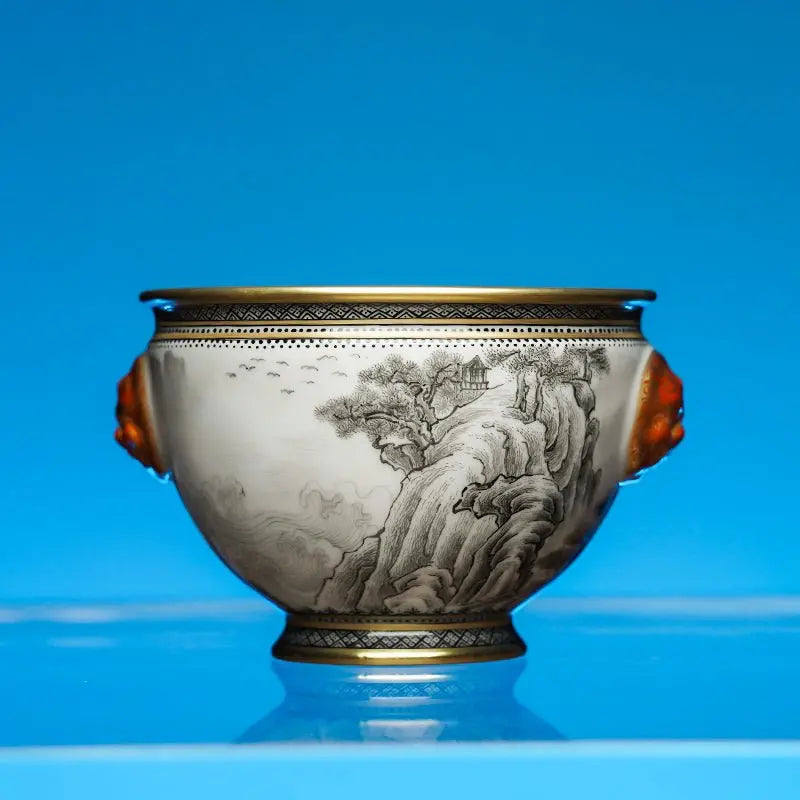 Lou Ge Shan Shui 140cc - Jing De Zhen Porcelain Gaiwan zycschina
