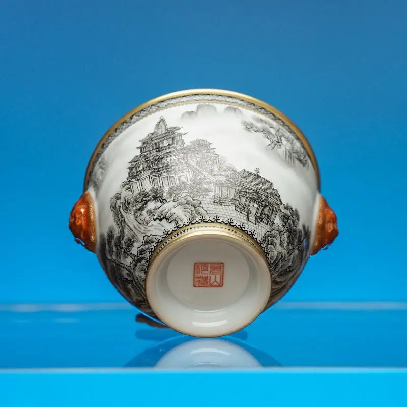 Lou Ge Shan Shui 140cc - Jing De Zhen Porcelain Gaiwan zycschina