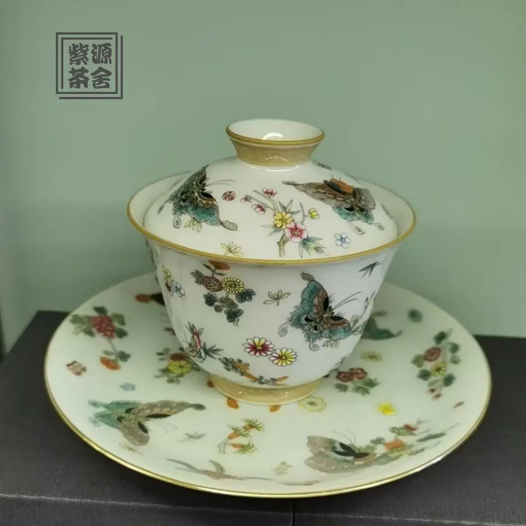 Miao Jin Die Lian Hua - Jing De Zhen Porcelain Gaiwan zycschina