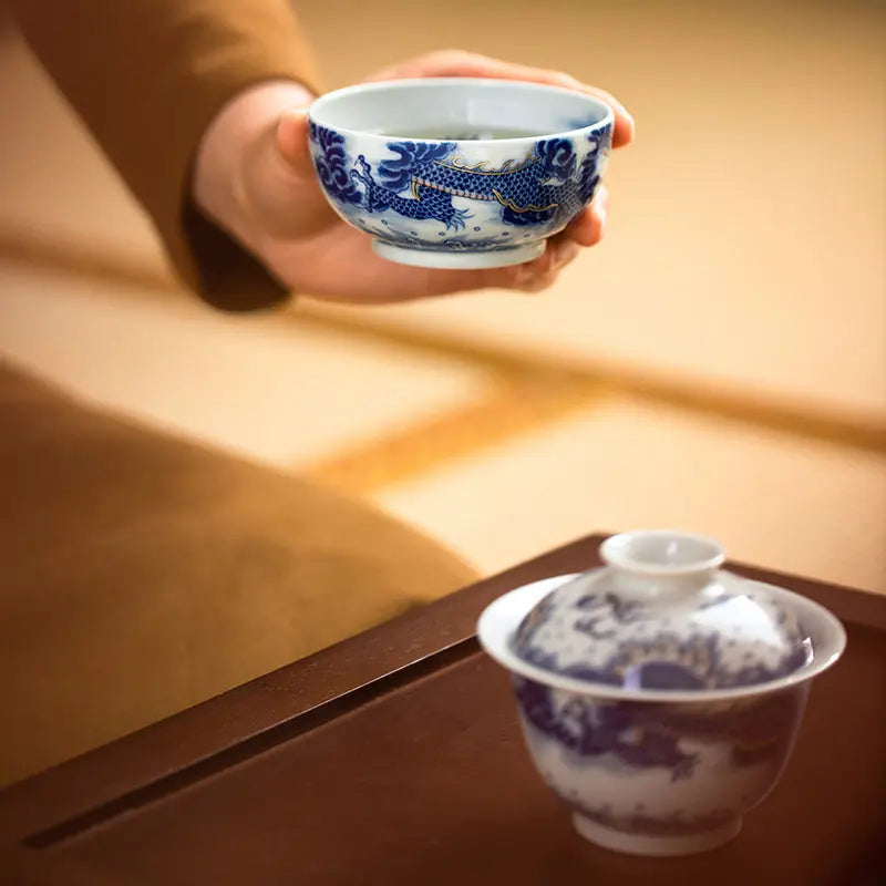 Miao Jin Guo Qiang Yun Long Wen - Porcelain Teacup zycschina