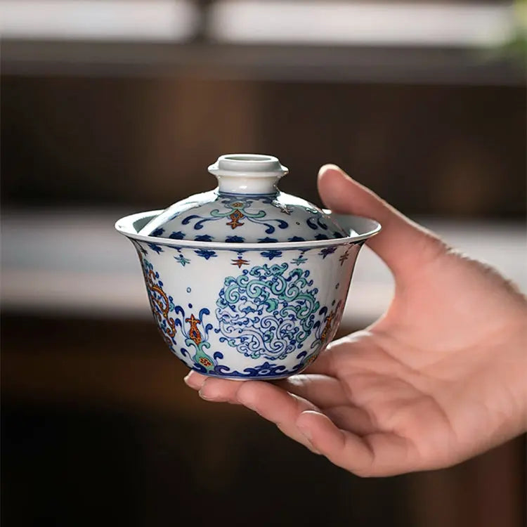 Miao Jin Kui Long Wen - Jing De Zhen Porcelain Gaiwan zycschina