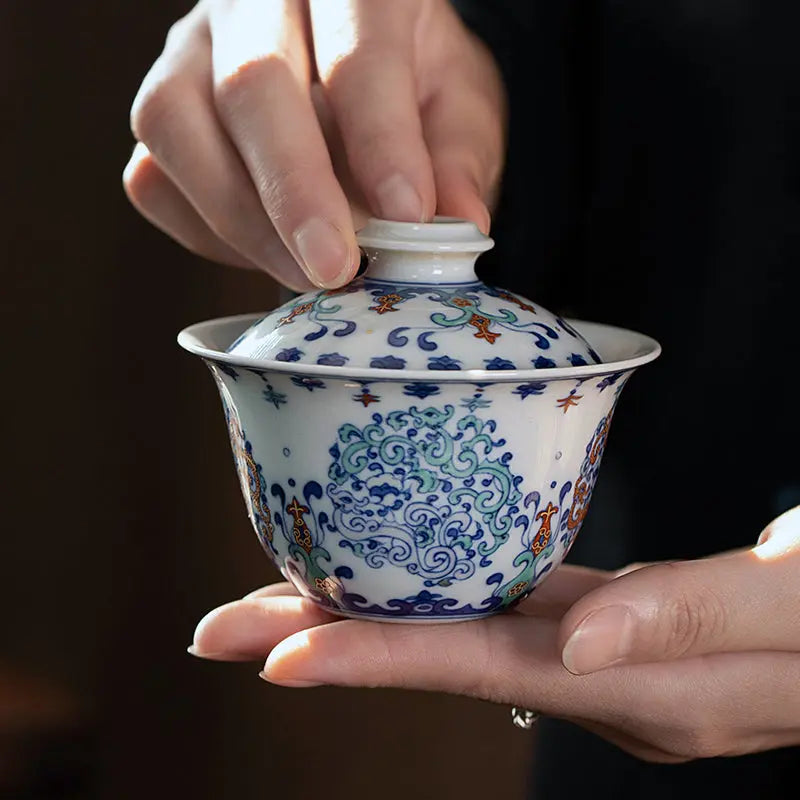 Miao Jin Kui Long Wen - Jing De Zhen Porcelain Gaiwan zycschina