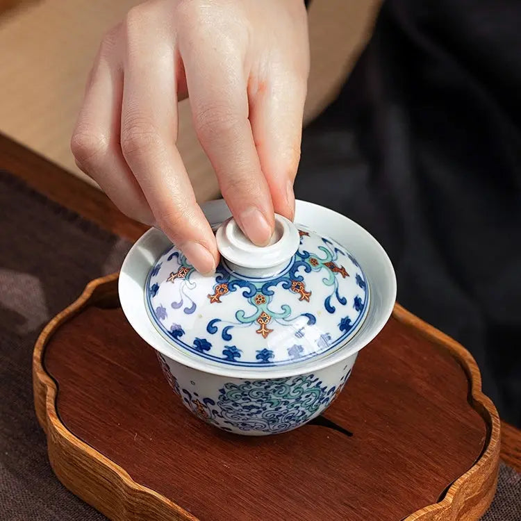 Miao Jin Kui Long Wen - Jing De Zhen Porcelain Gaiwan zycschina