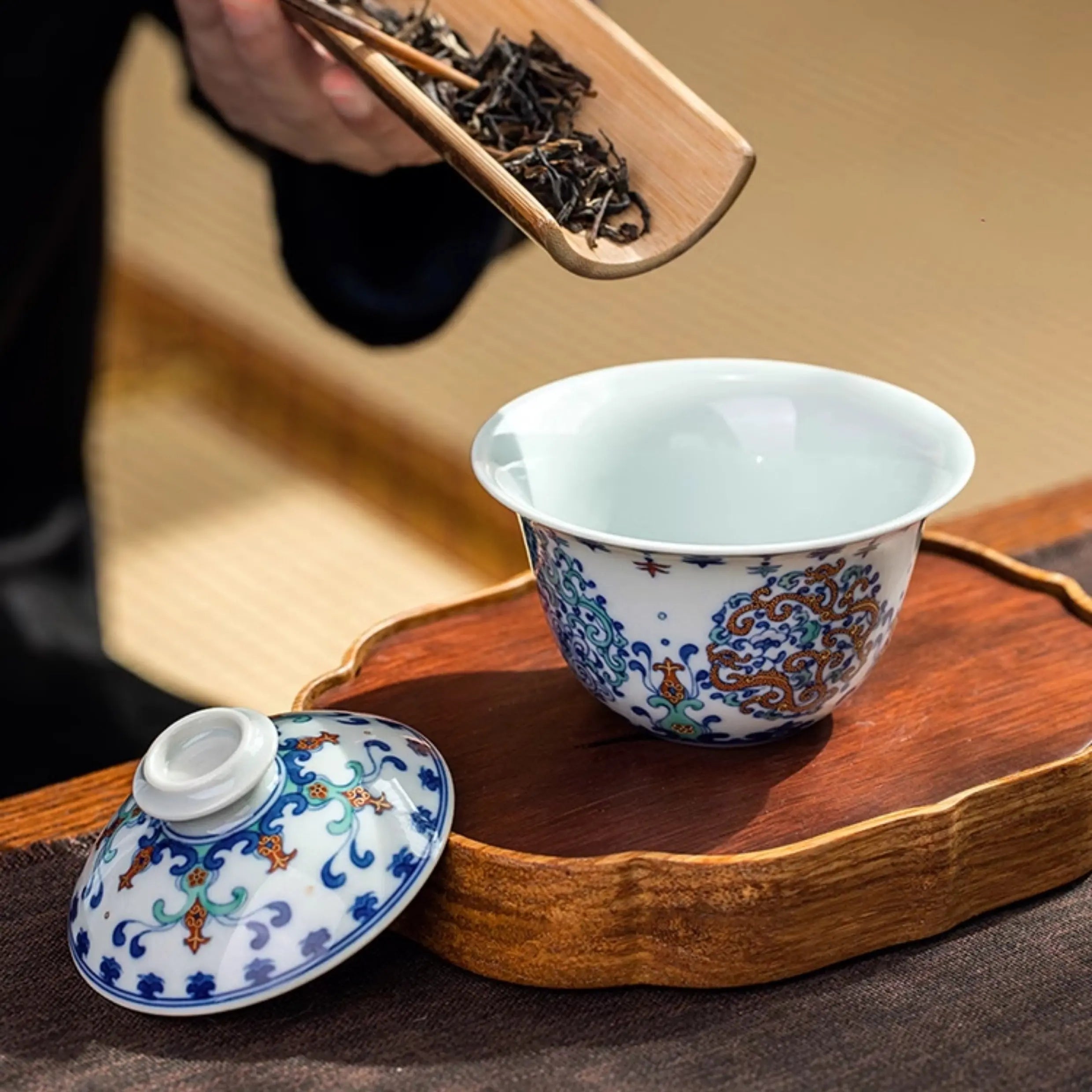 Miao Jin Kui Long Wen - Jing De Zhen Porcelain Gaiwan zycschina