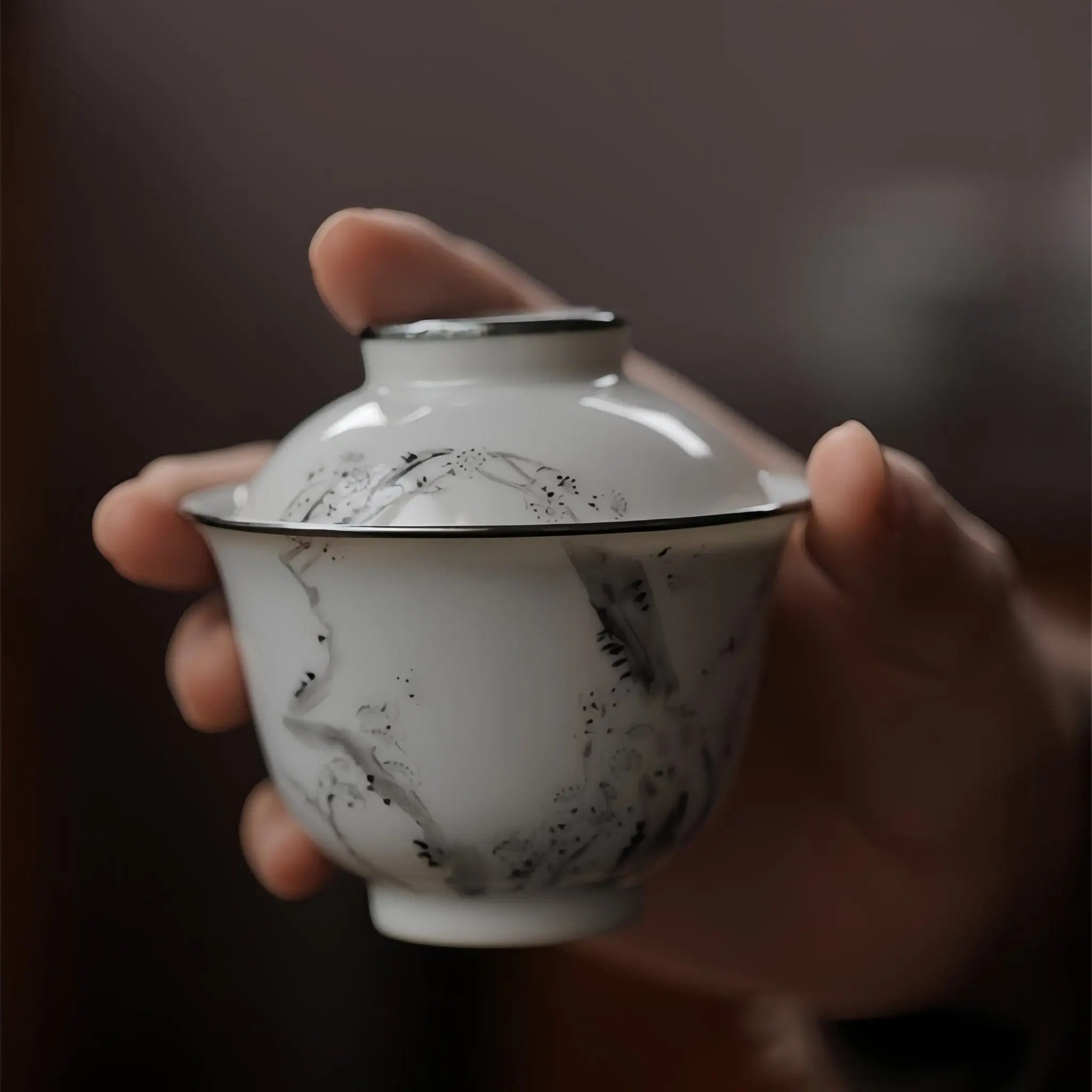 Mo Cai Mei Hua 110cc - Jing De Zhen Porcelain Gaiwan zycschina