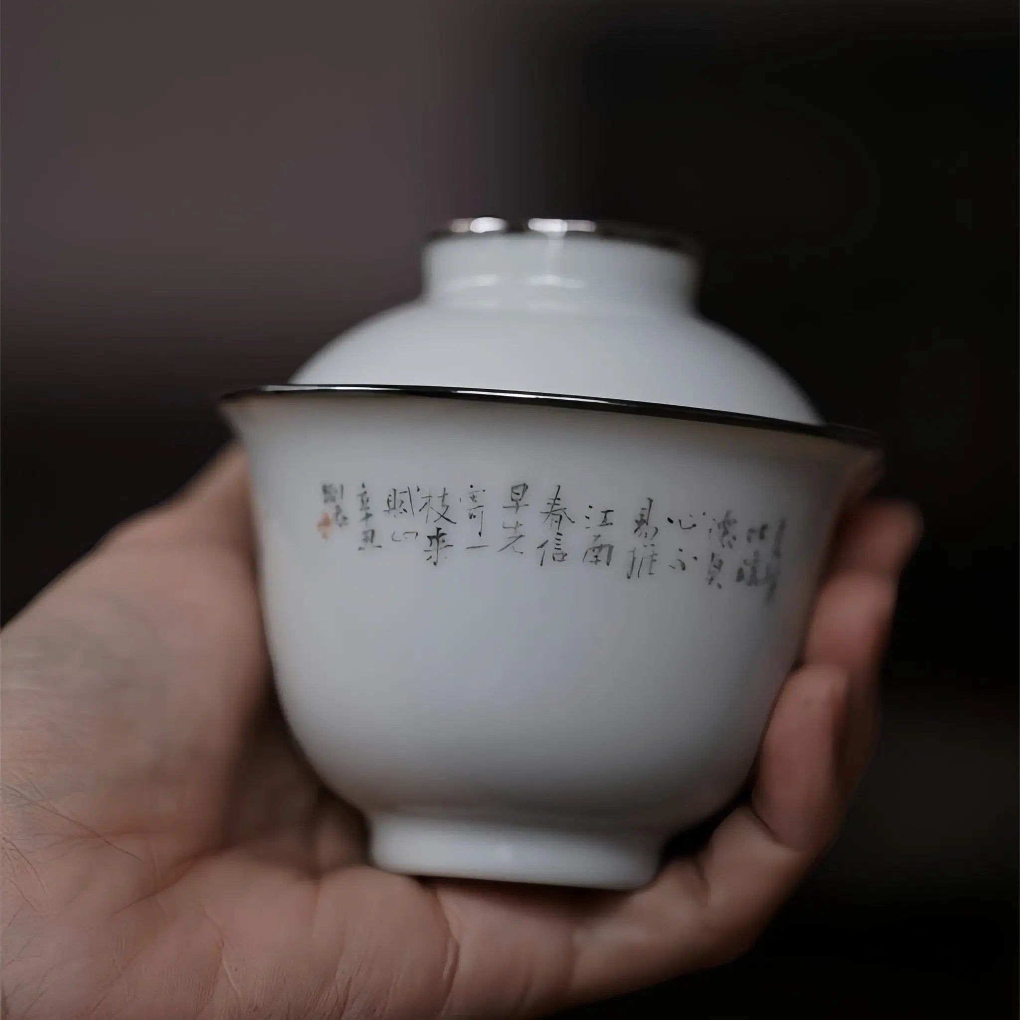 Mo Cai Mei Hua 110cc - Jing De Zhen Porcelain Gaiwan zycschina