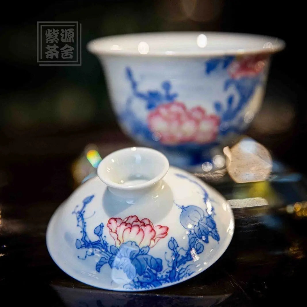 Mu Dan Hua - Jing De Zhen Porcelain Gaiwan zycschina
