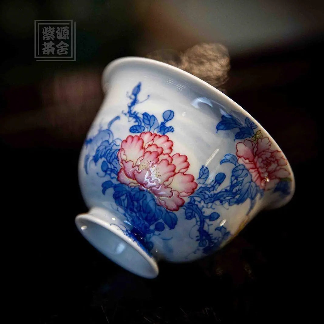 Mu Dan Hua - Jing De Zhen Porcelain Gaiwan zycschina