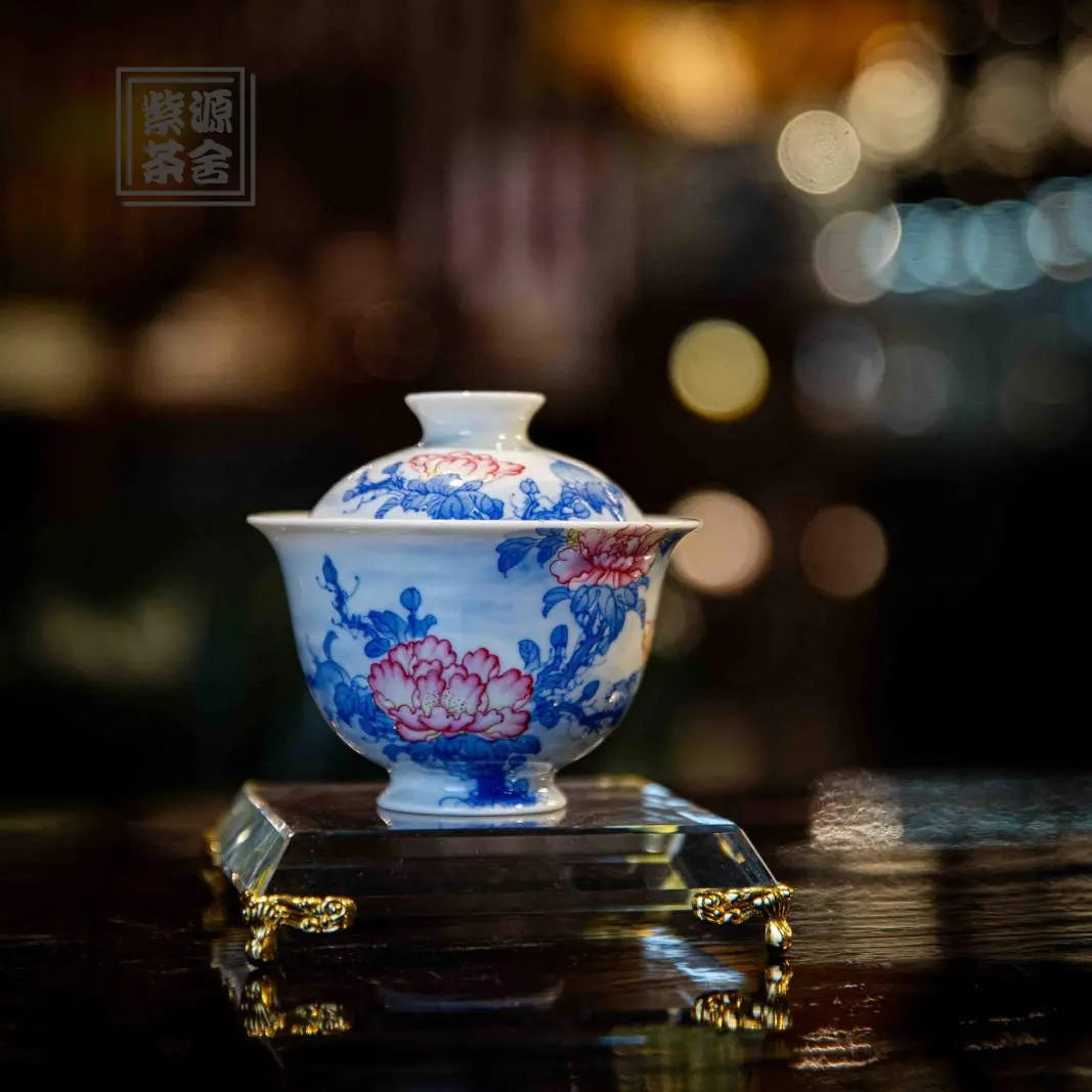 Mu Dan Hua - Jing De Zhen Porcelain Gaiwan zycschina