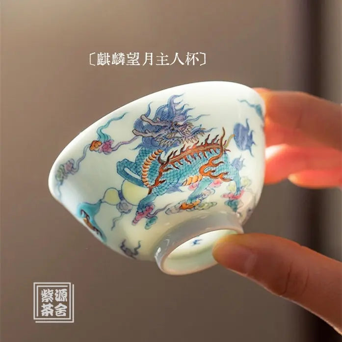 Qi Lin Wang Yue - Jing De Zhen Porcelain Teacup zycschina