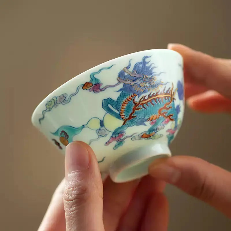 Qi Lin Wang Yue - Jing De Zhen Porcelain Teacup zycschina