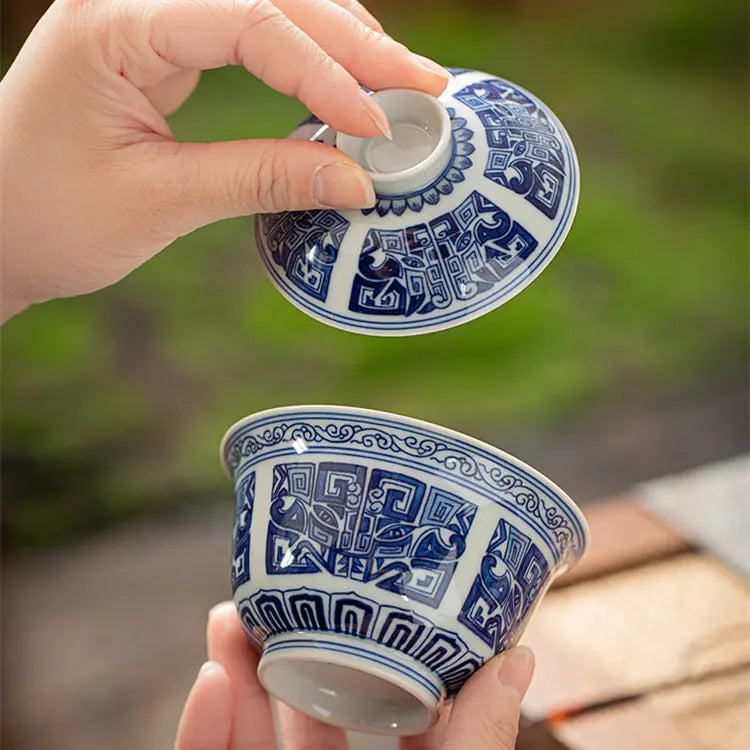 Qing Tong Tao Tie Wen - Jing De Zhen Porcelain Gaiwan zycschina