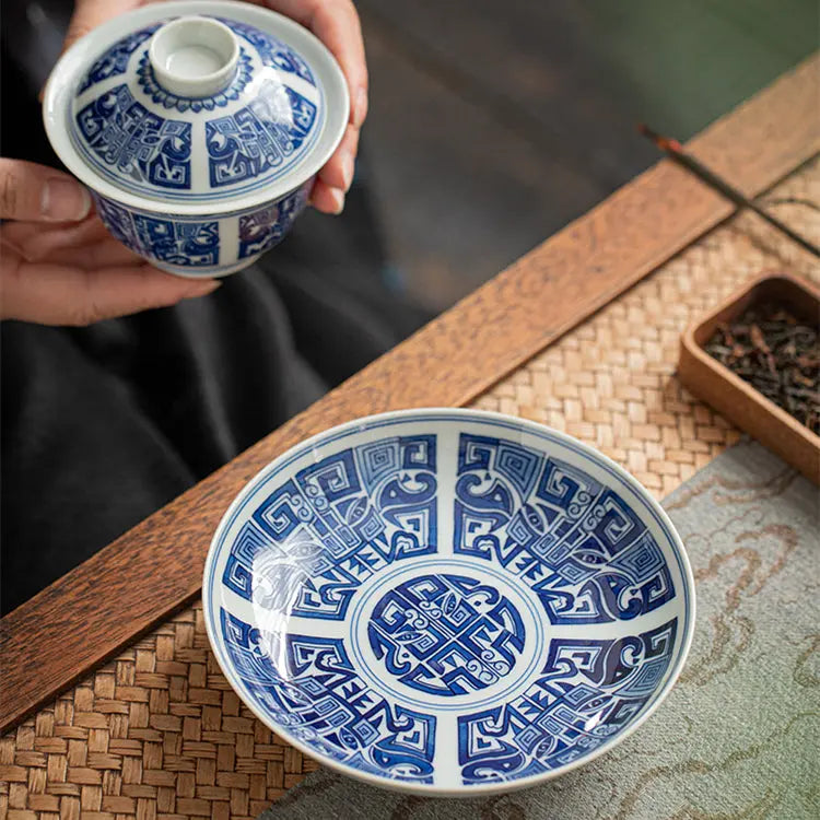 Qing Tong Tao Tie Wen - Jing De Zhen Porcelain Gaiwan zycschina
