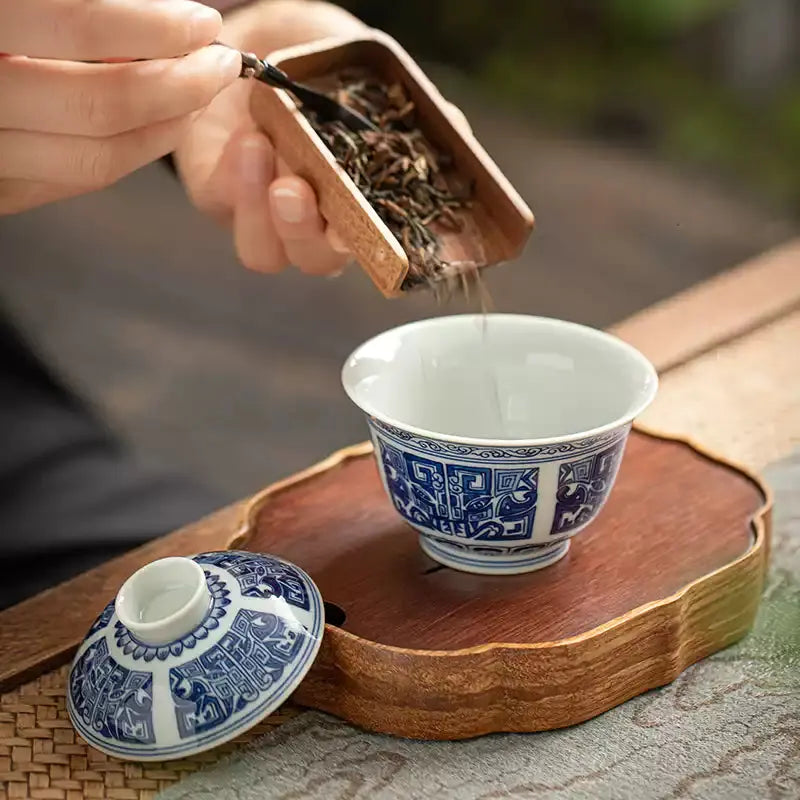 Qing Tong Tao Tie Wen - Jing De Zhen Porcelain Gaiwan zycschina