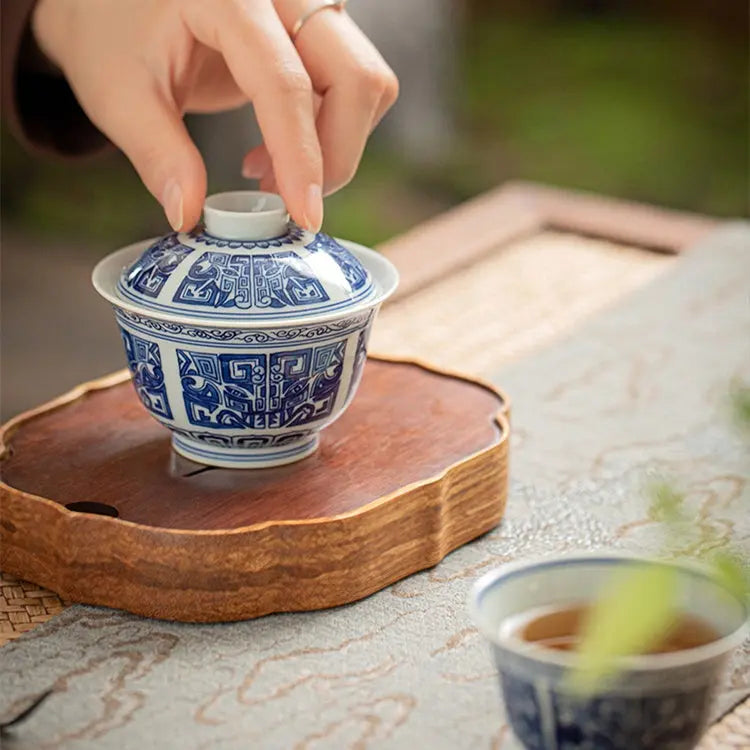 Qing Tong Tao Tie Wen - Jing De Zhen Porcelain Gaiwan zycschina