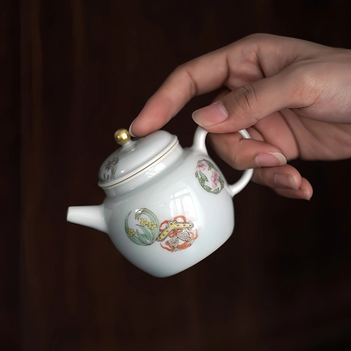 Ru Yi Pi Qiu Hua 140cc - Jingdezhen Porcelain Gaiwan zycschina