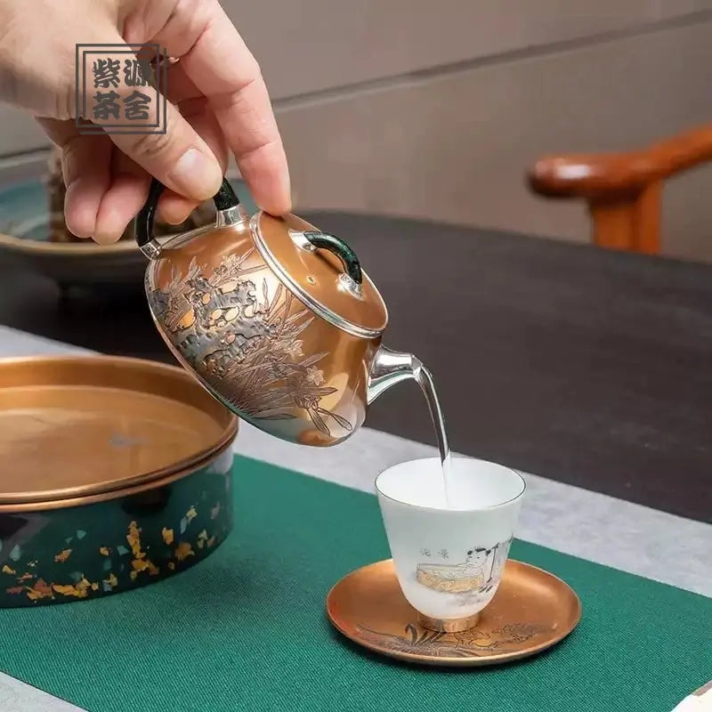 Shi Piao Shao Hua 200cc - Handmade silver pot zycschina