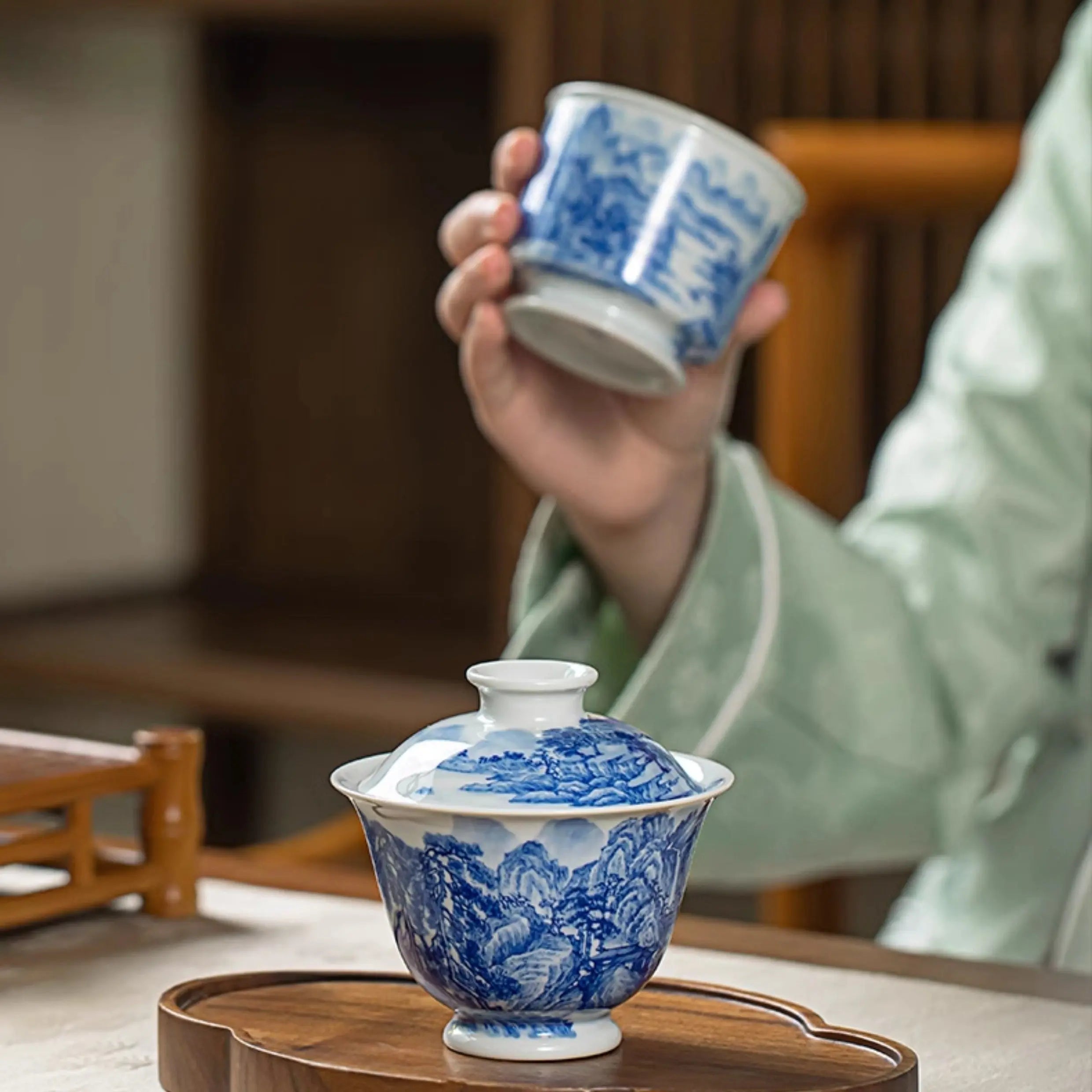Shi Xi Shan Shui Tu - Jing De Zhen Porcelain Gaiwan zycschina