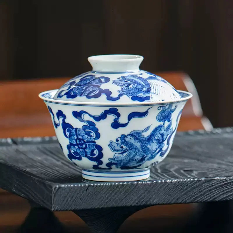Shi Zi Xiu Qiu - Jing De Zhen Porcelain Gaiwan zycschina