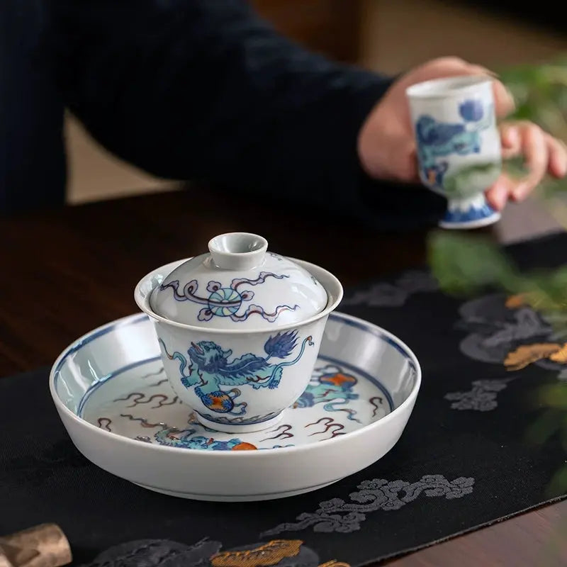 Shi Zi Xiu Qiu - Jing De Zhen Porcelain Gaiwan zycschina
