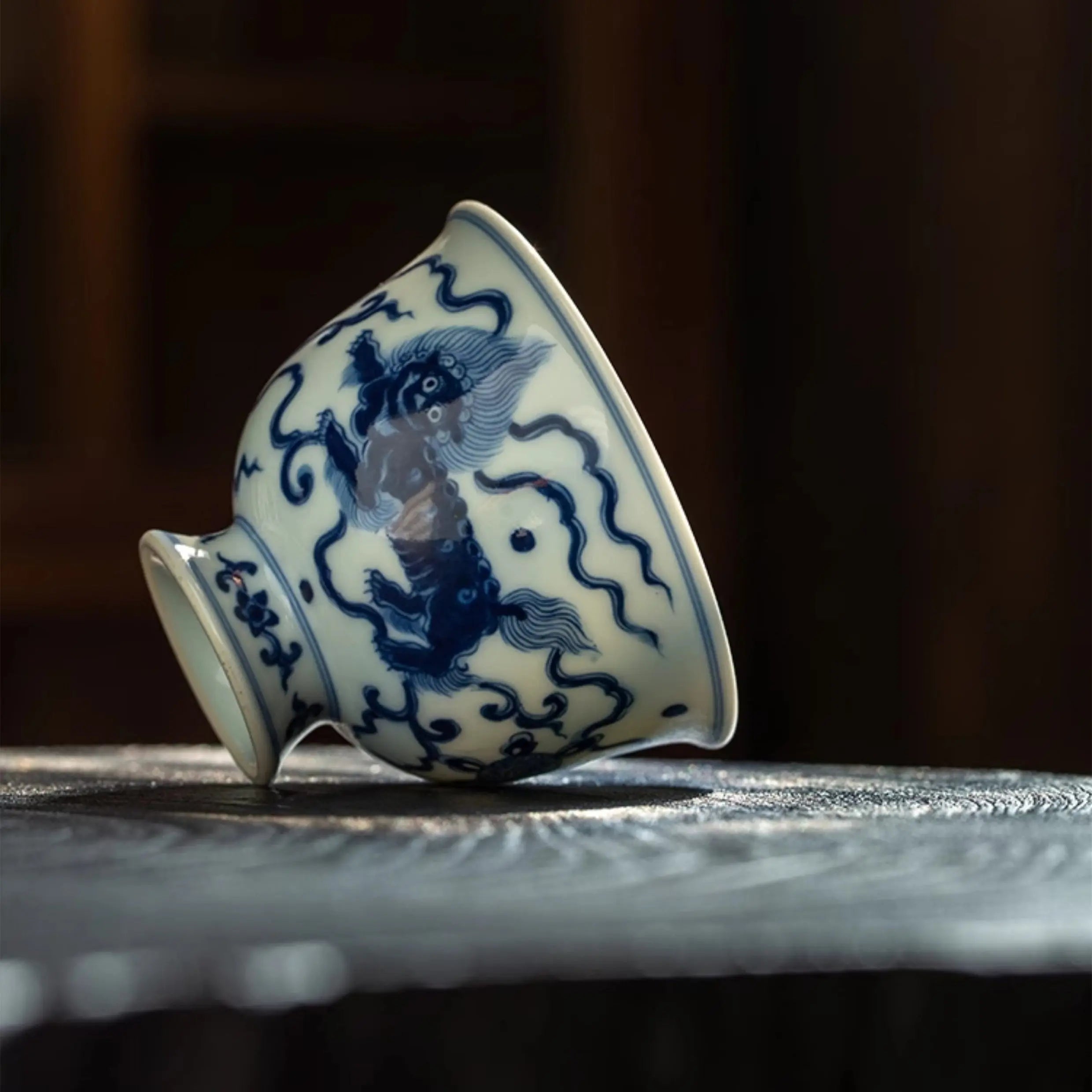Shi Zi Xiu Qiu - Jing De Zhen Porcelain Teacup zycschina