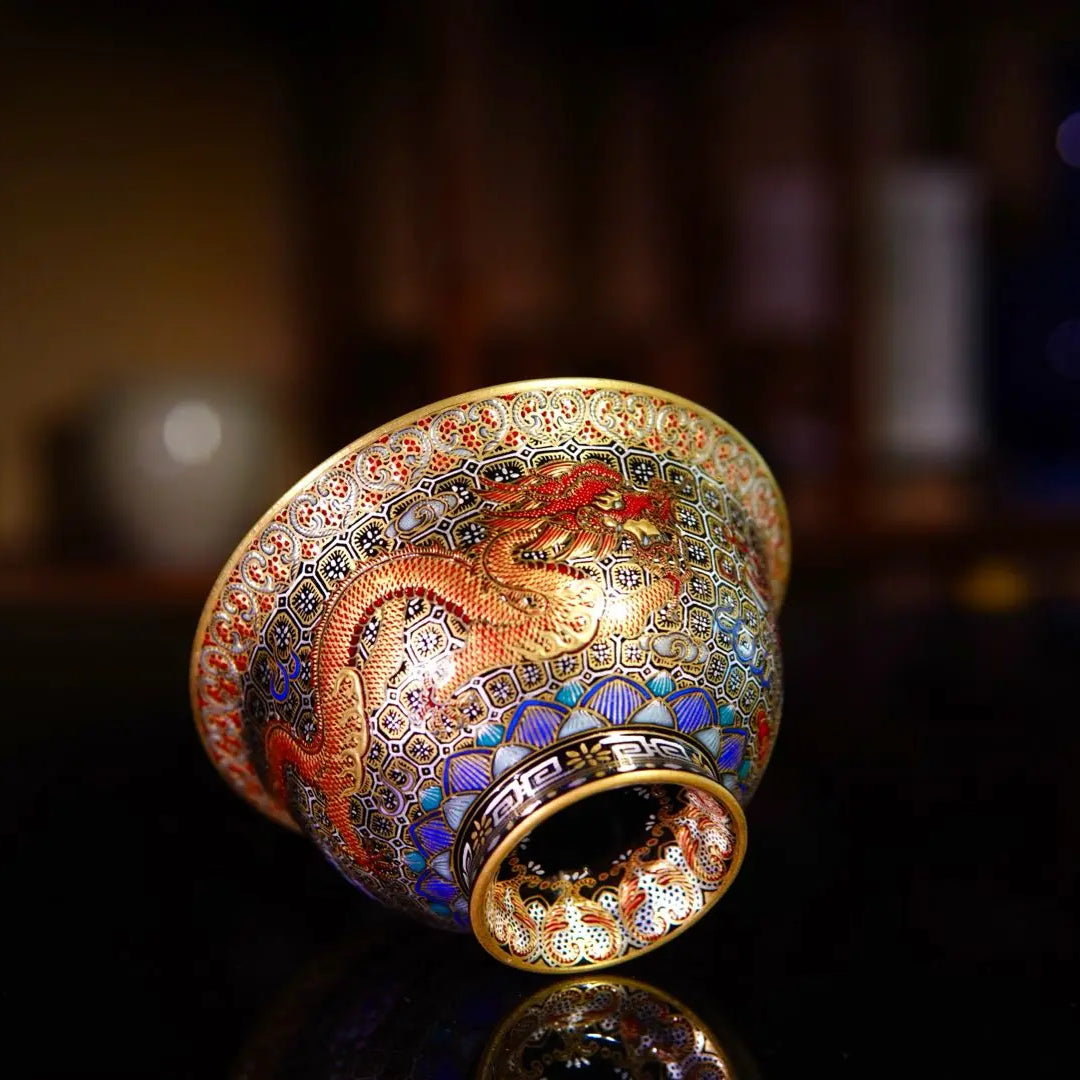 Shuang Long Wen - Jing De Zhen Porcelain Teacup zycschina