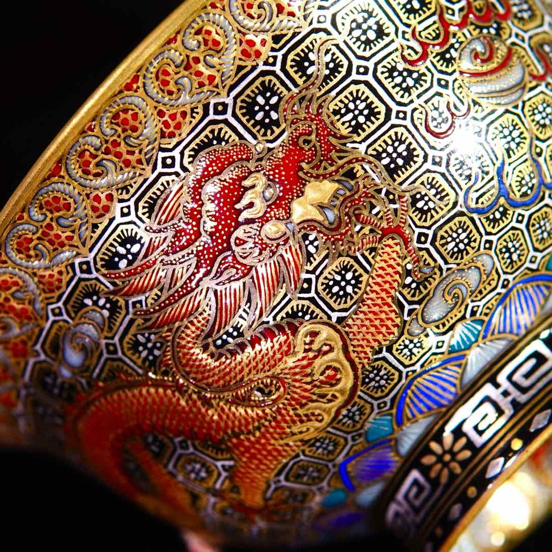 Shuang Long Wen - Jing De Zhen Porcelain Teacup zycschina