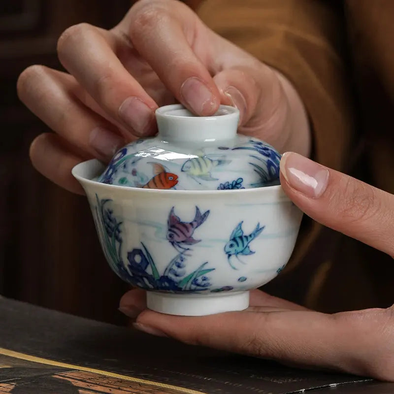 Shui Cao Jin Yu - Jing De Zhen Porcelain Gaiwan zycschina