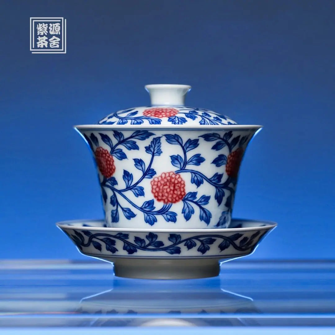 Xiu Qiu Hua 160cc - Jing De Zhen Porcelain Gaiwan zycschina