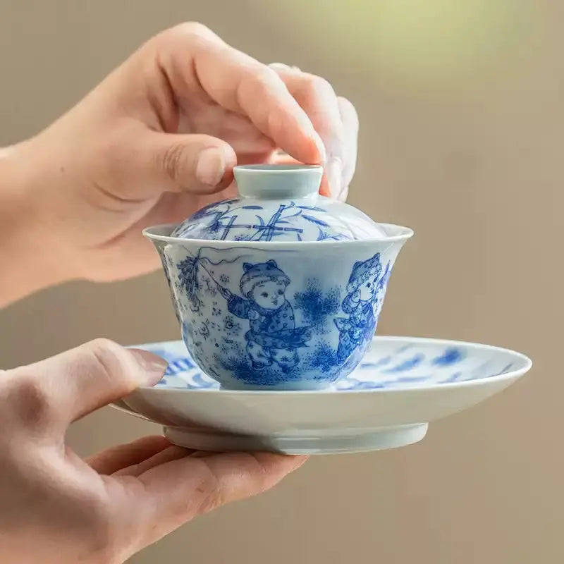 Ying Xi Tu - Jing De Zhen Porcelain Gaiwan zycschina