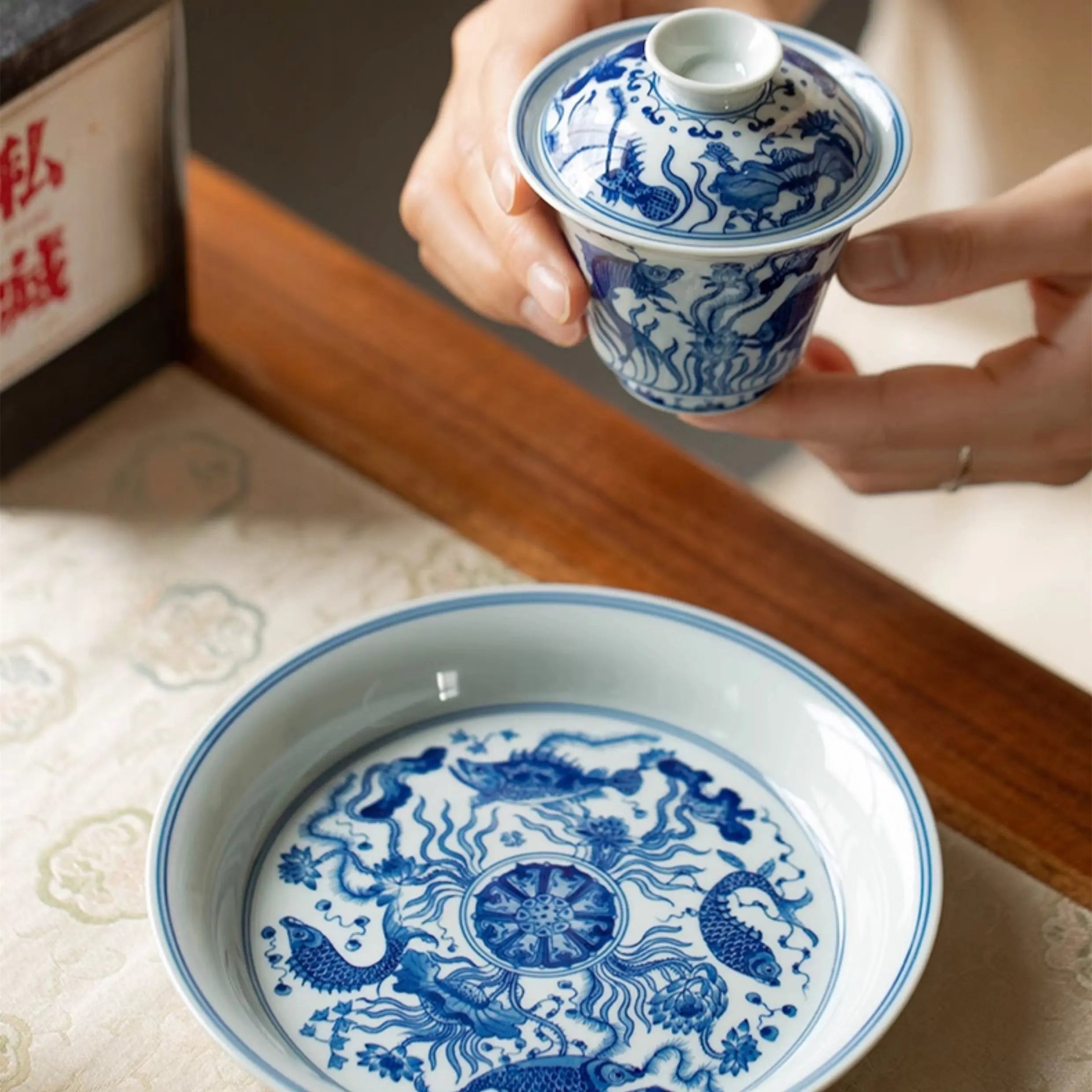 Yu Zao Wen - Jing De Zhen Porcelain Gaiwan zycschina