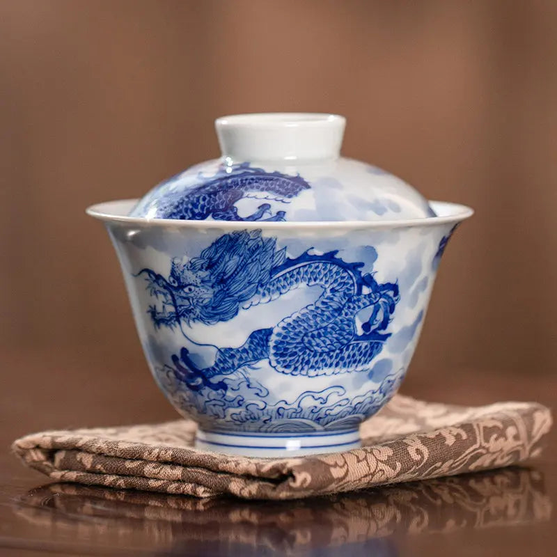 Yun Hai Teng Long/ Teng Long Fan Juan - Jing De Zhen Porcelain Gaiwan zycschina