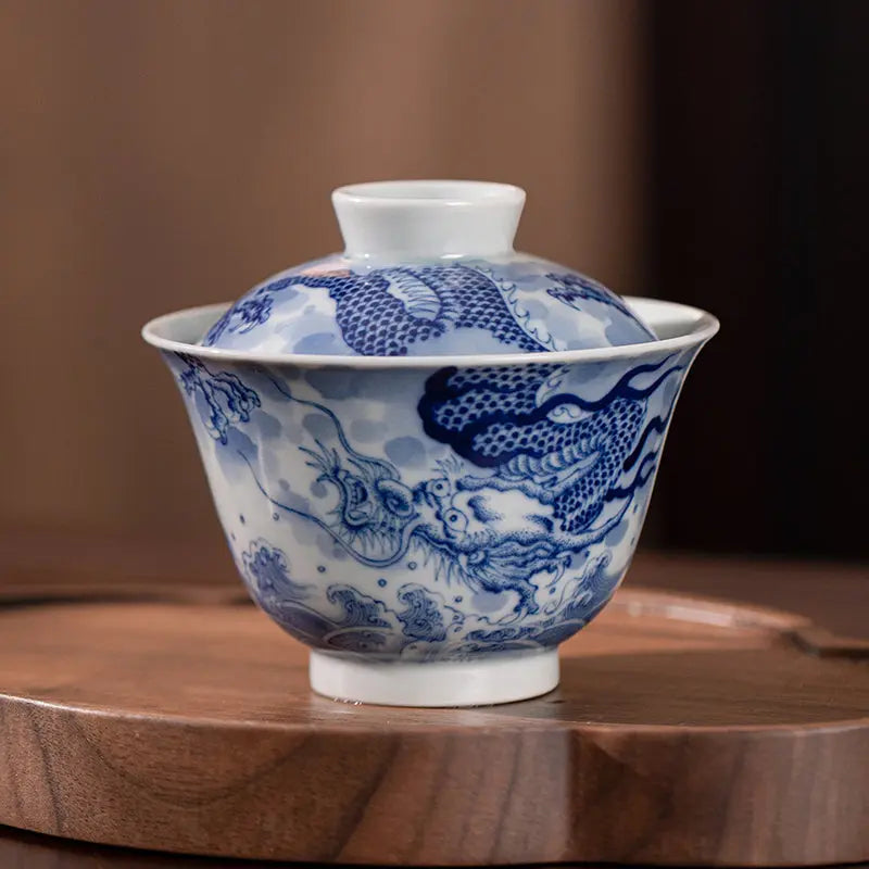 Yun Hai Teng Long/ Teng Long Fan Juan - Jing De Zhen Porcelain Gaiwan zycschina
