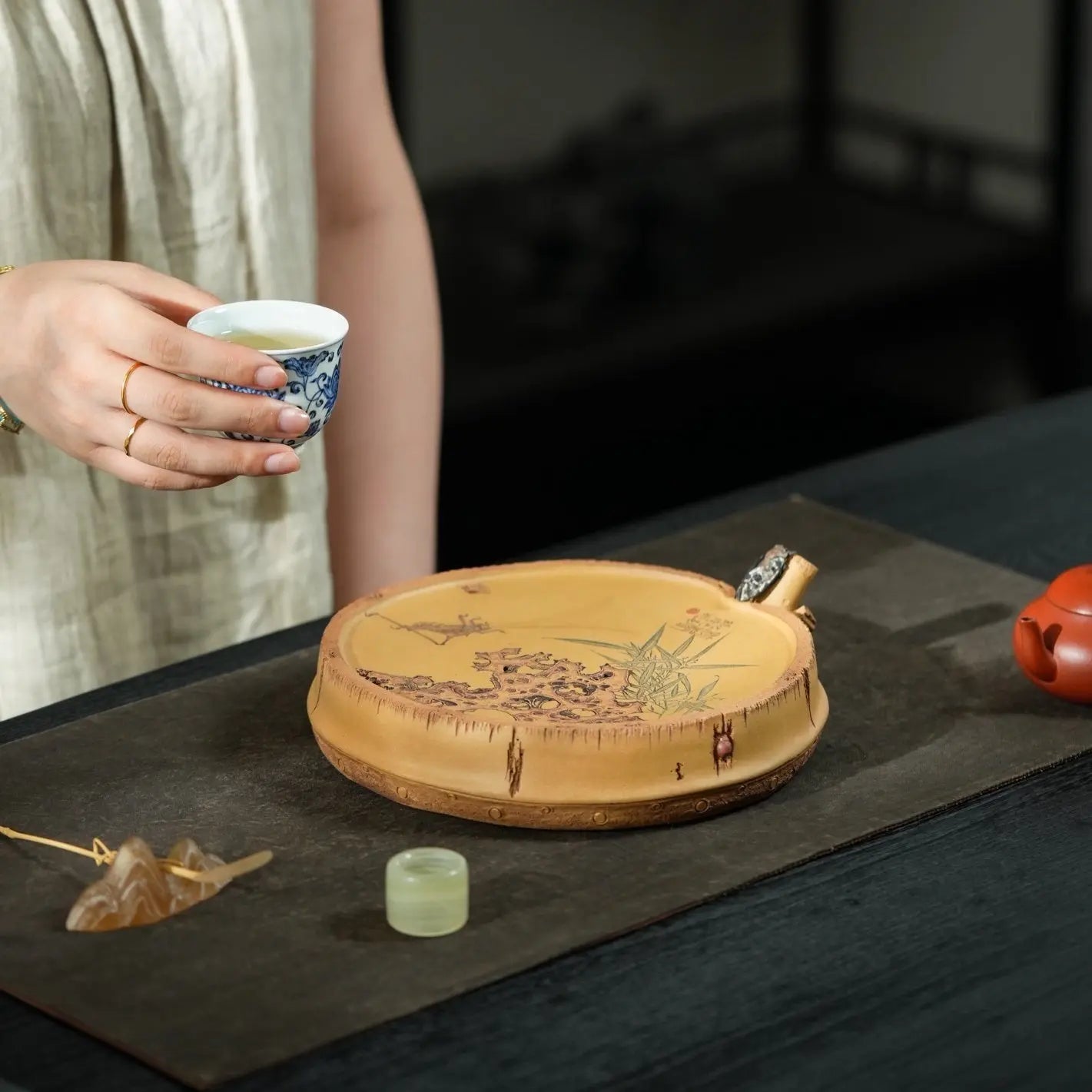 Zhu Bao Ping An - Dry Bubble Tray 江苏宜兴