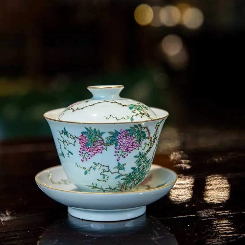 Zi Teng Hua 110cc - Jing De Zhen Porcelain Gaiwan zycschina