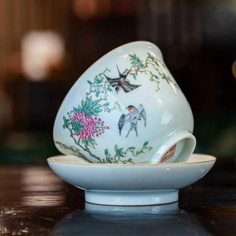 Zi Teng Hua 110cc - Jing De Zhen Porcelain Gaiwan zycschina