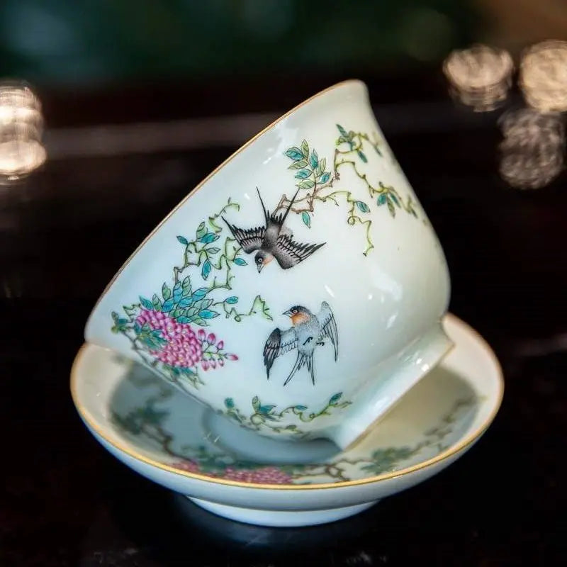 Zi Teng Hua 110cc - Jing De Zhen Porcelain Gaiwan zycschina